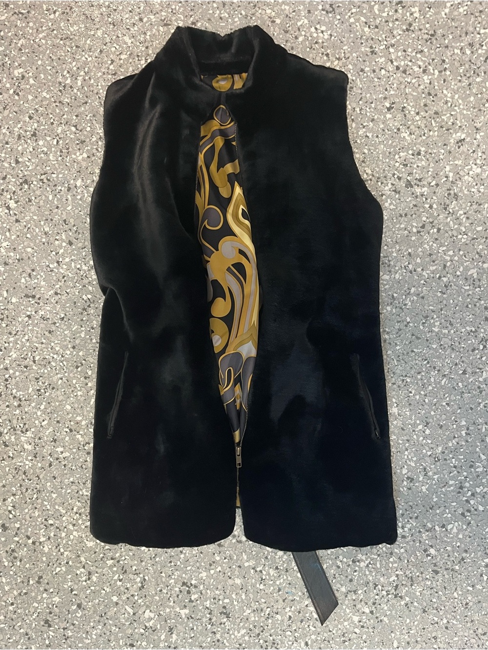 J. McLaughlin Black Faux Fur Vest